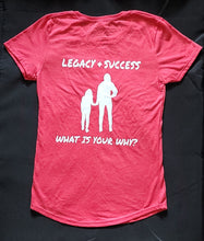 Load image into Gallery viewer, Womens Legacy and Success, What is your Why T-Shirt
